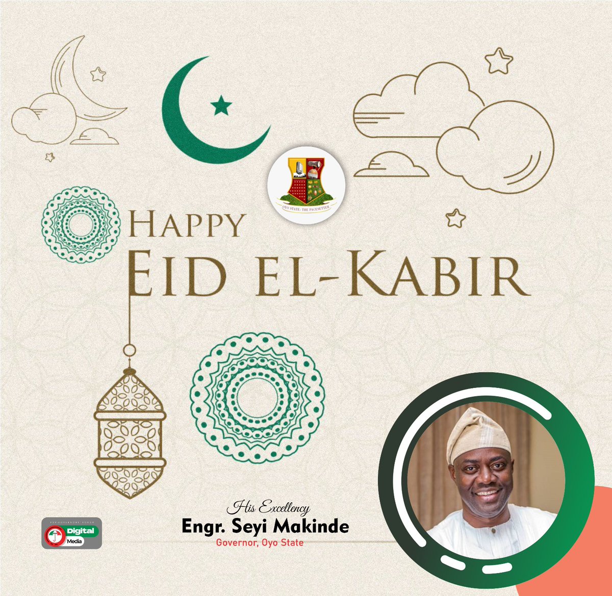 Happy Eid El-Kabir His Excellency, <a href="/seyiamakinde/">Seyi Makinde</a> and the good people of Oyo State (Pace Setter State)

#PDPGFDigitalMedia
#pdpgf