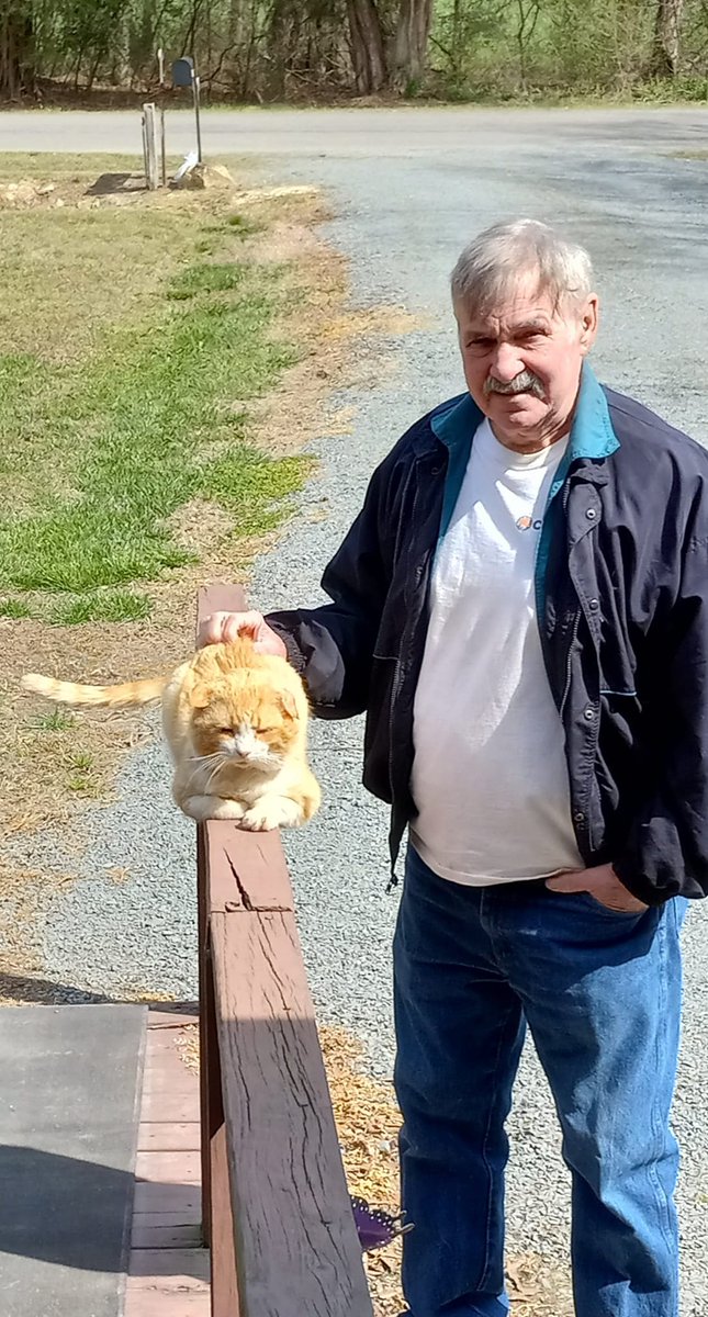 Waybear7O's tweet image. Old  Me  with my old  Cat .."Pumpkin"