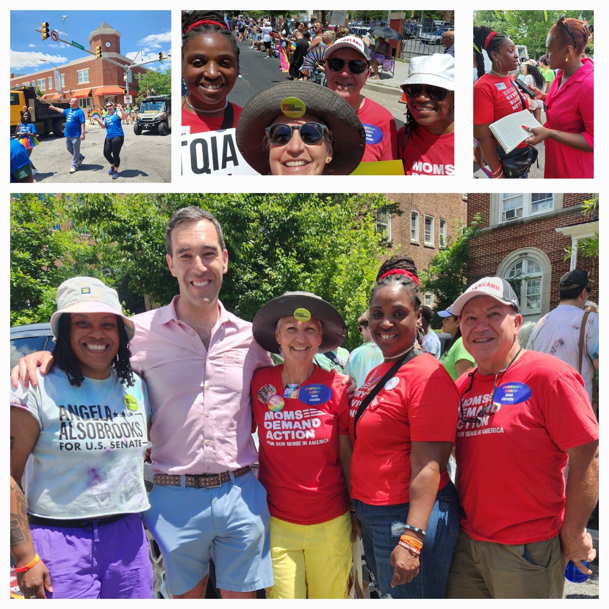 It was a beautiful day at #BaltimorePride checking in with Gun Sense Candidate <a href="/Zeke_Cohen/">Zeke Cohen</a> and marching with the Gun Sense Candidate <a href="/AlsobrooksForMD/">Angela Alsobrooks</a> contingent in the parade. And great to see "Everyone's Sheriff" <a href="/ElectCogen/">Baltimore City Sheriff Sam Cogen</a>! #DisarmHate <a href="/MomsDemand/">Moms Demand Action</a>