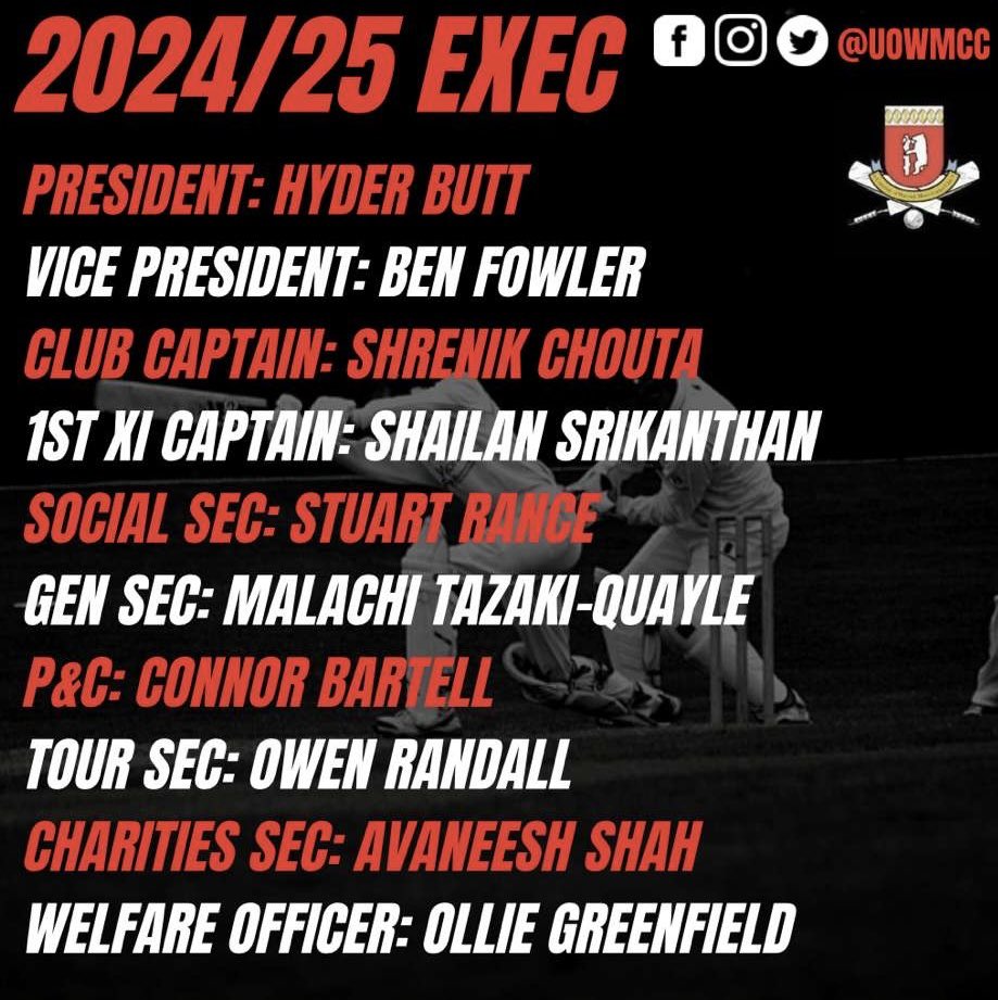 The 2024/25 UWMCC exec! Congratulations to all #uwmcc