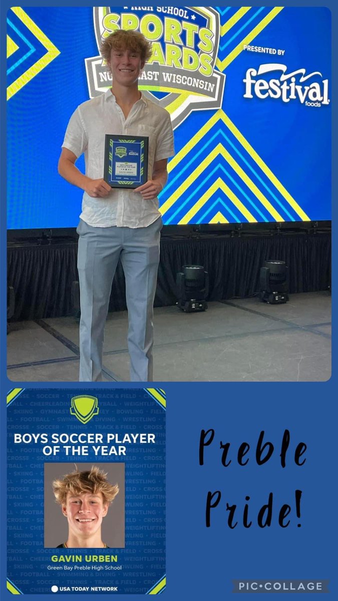 Congratulations, Gavin Urben, on being named Boys Soccer Player of the Year! #PreblePride