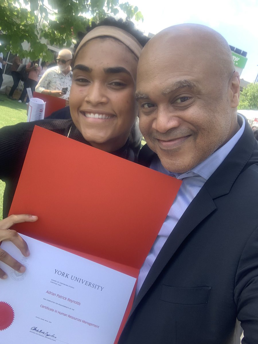 patrickrmedia's tweet image. I’m thrilled to share that I’ve completed my certificate in Human Resource Management. Today’s graduation was a proud moment, made even more special by having my daughter, Zuri, by my side.
Here’s to new beginnings
#HumanResourceManagement #YorkUniversity #ProfessionalDevelopment