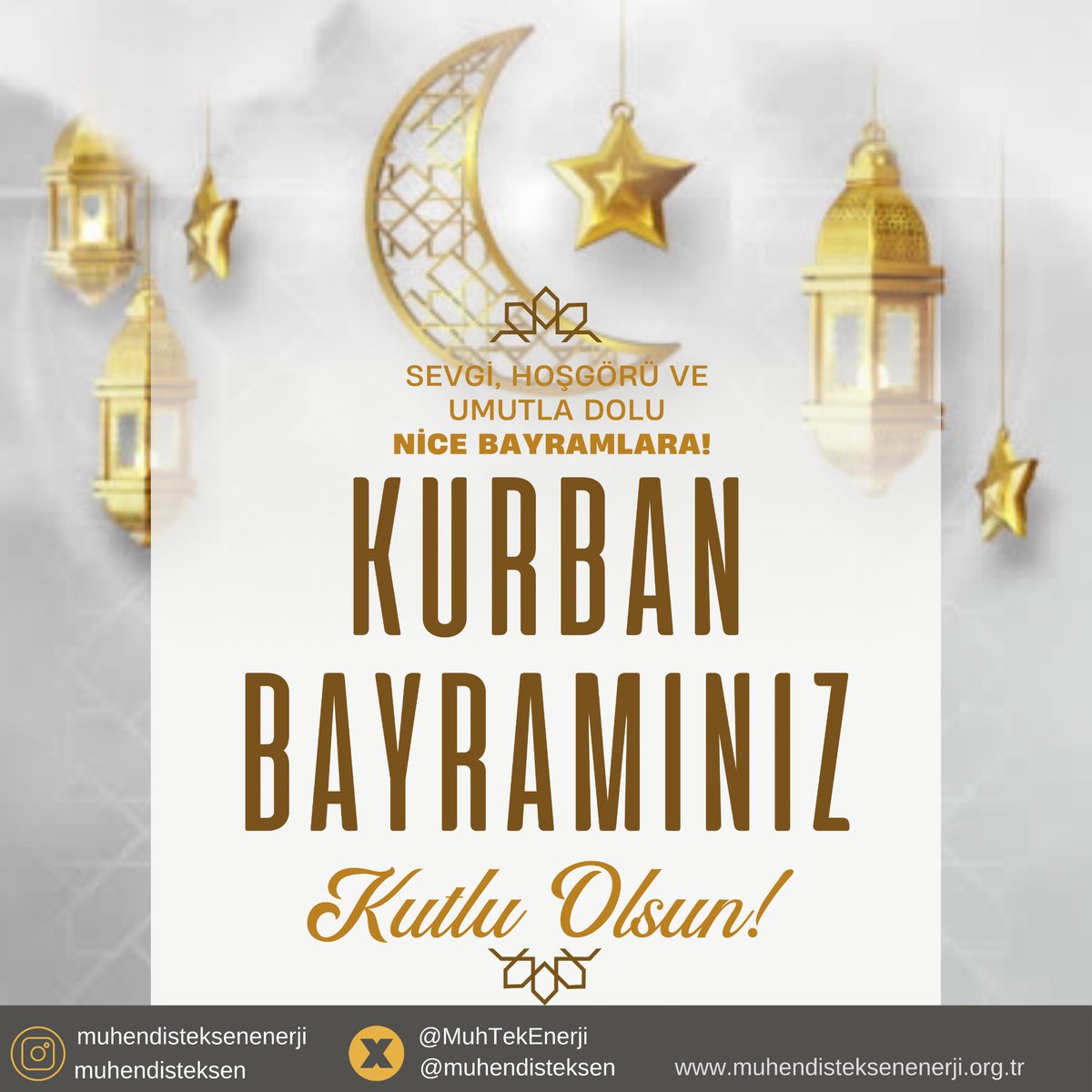 Kurban bayramının ailelerimize, milletimize, İslam alemine ve tüm insanlığa hayırlar getirmesini dileriz. Birbirimize biraz daha anlayış ve arttırılmış bir hoşgörü ile yaklaştığımız bayram günlerinde;  kardeşlik, yardımlaşma, dayanışma, birlik beraberlik  duygularının daha da