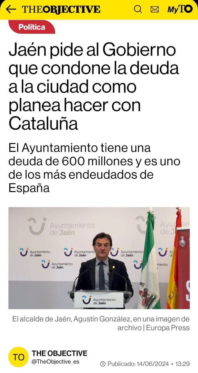 loquepaque's tweet photo. #Jaén pide al #Gobierno que #condone la €deuda a la ciudad como planea hacer con #Cataluña. https://t.co/VbZ1233KpT