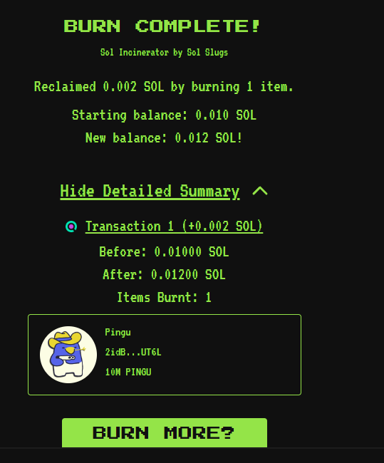 pinguxsol's tweet image. solscan.io/tx/4GSML6eoKzo…

1% of total supply burnt from dev wallet!
Over $500 worth of $PINGU