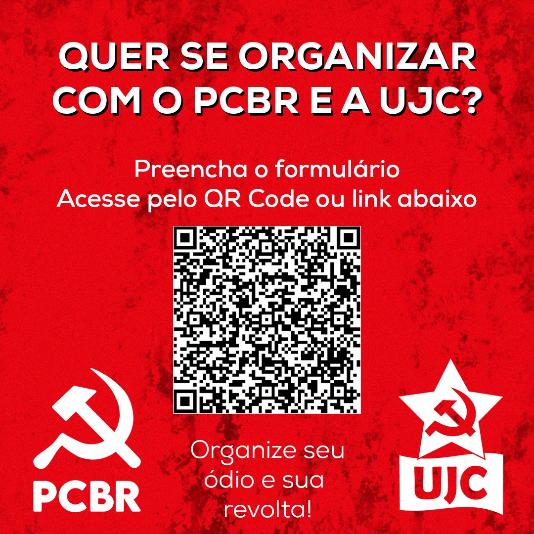 pcbrnacional's tweet photo. 🚩 QUER SE ORGANIZAR COM O PCBR E A UJC?

O PCBR e a UJC tem reafirmado a necessidade da reconstrução revolucionária do movimento comunista no Brasil. Com a finalização do nosso congresso, pretendemos avançar na organização e nas lutas da classe trabalhadora por todo território + https://t.co/rGqqK7gLKp