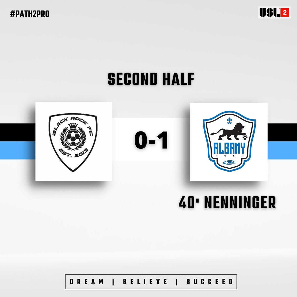 Second half underway! #blackrockfc #path2pro #dreambelievesucceed #usl2