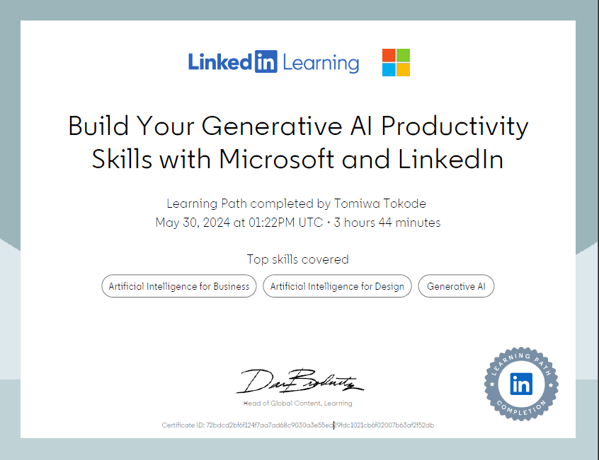 tomiwa_tokode's tweet photo. It has not been an easy journey completing these Foundational Courses for data analysis.
Kudos to @3MTTNigeria Team and @bosuntijani enough for this wonderful opportunity. 
Check out my certificates

#3MTT #MyLearningJournal https://t.co/mtb2gHaNOe