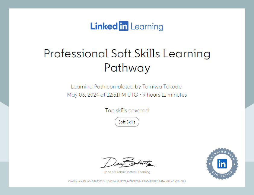 tomiwa_tokode's tweet photo. It has not been an easy journey completing these Foundational Courses for data analysis.
Kudos to @3MTTNigeria Team and @bosuntijani enough for this wonderful opportunity. 
Check out my certificates

#3MTT #MyLearningJournal https://t.co/mtb2gHaNOe