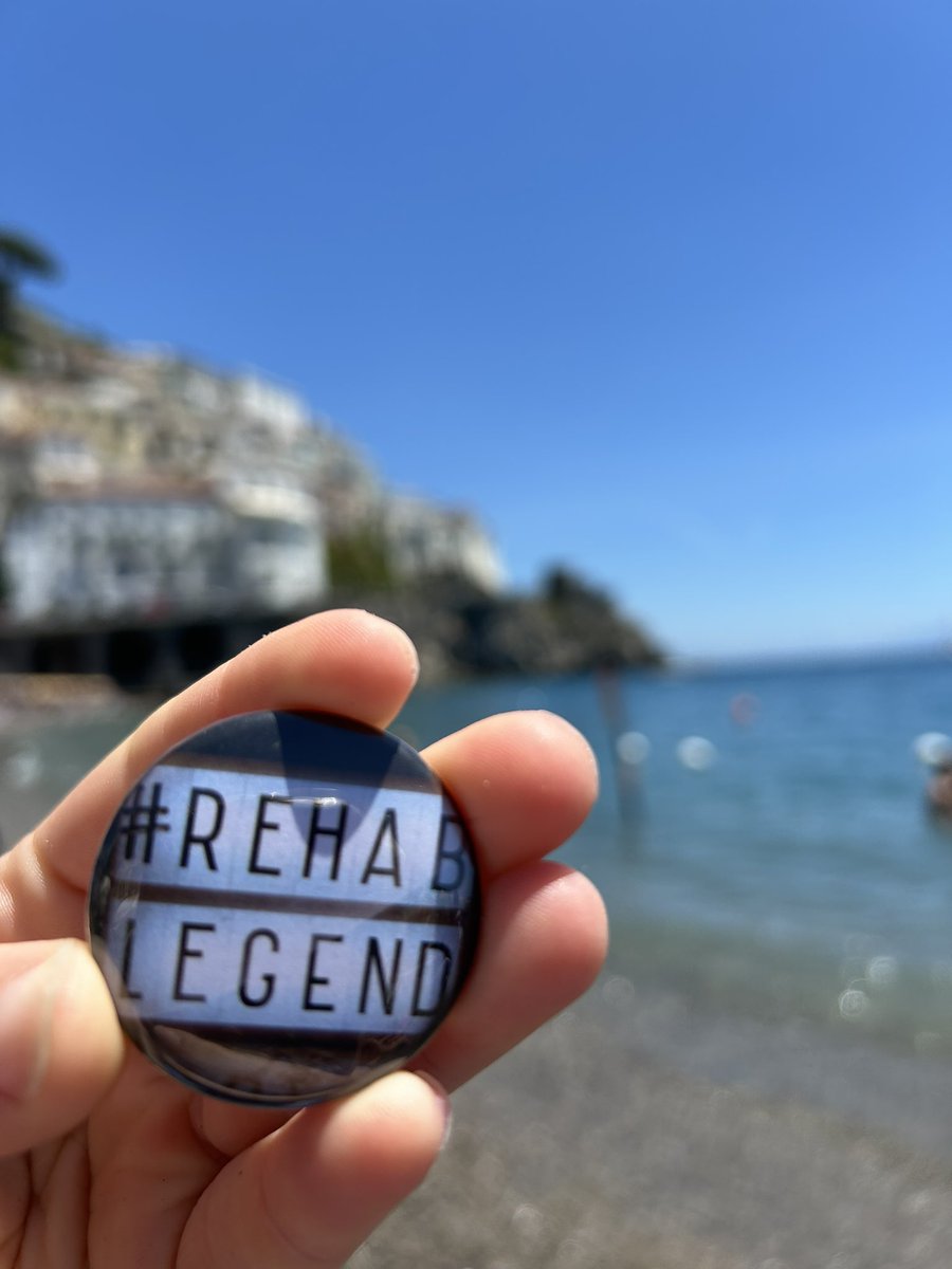 Taking the #rehablegend campaign aboard, to the amalfi coast!! Forgot about this beauty in the bottom of my bag! #rehabforall