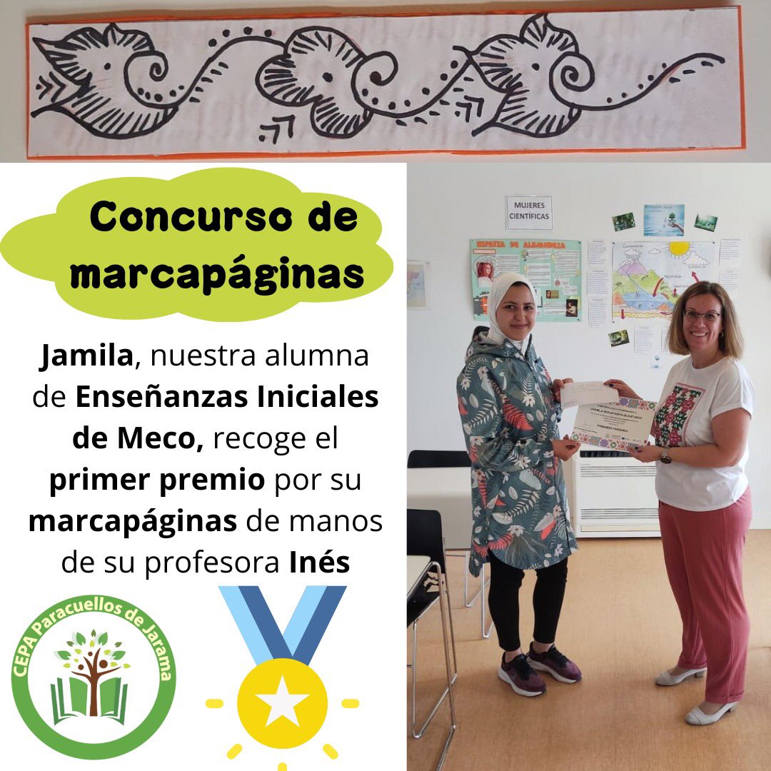 🥳 ¡Enhorabuena, Jamila, por tu creatividad en este marcapáginas! Gracias a las profesoras de Enseñanzas Iniciales 👩🏼‍🏫👩🏼‍🏫 por proponer y llevar a cabo estos proyectos tan bonitos con los alumnos 🥰🥰🙏🙏