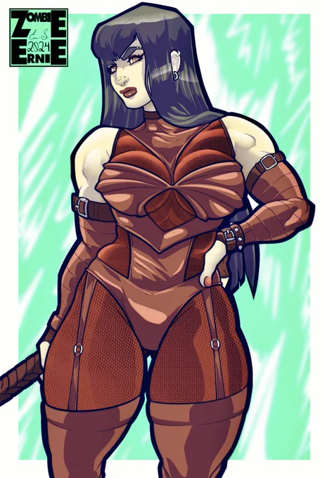 I saw  wrestler character Silk Garrote and HAD to draw her. 