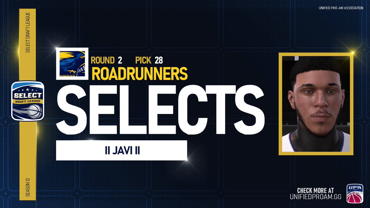 SIBA G League (@sibagleague) on Twitter photo With the twelfth pick of the second round of the Select Draft League Season 12 Draft, the <a href="/SelectRunners/">Richmond Road Runners🦤</a> choose... With the twelfth pick of the second round of the Select Draft League Season 12 Draft, the <a href="/SelectRunners/">Richmond Road Runners🦤</a> choose...