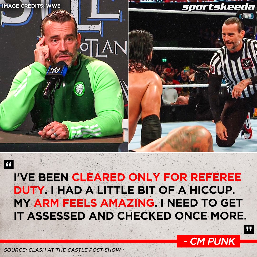 SKWrestling_'s tweet photo. CM Punk reveals he is very close to getting cleared! 

#WWECastle #CMPunk #WWE https://t.co/eh3G6aQzsF