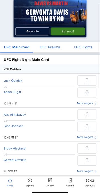 Why can&rsquo;t u bet on UFC fights @FanDuel @FDSportsbook ??? https://t.co/VjOF8bLHaN<a class="tags" target="_blank" title="On Twitter" href="/?out=eyJ0eXAiOiJKV1QiLCJhbGciOiJIUzUxMiJ9.eyJpYXQiOjE3MTg2ODE0MDIsImlzcyI6InR3cG9ybnN0YXJzLmNvbSIsIm5iZiI6MTcxODY4MTQwMiwiZXhwIjoxNzUwMjE3NDAyLCJyZWRpcmVjdF91cmwiOiJodHRwczovL3R3aXR0ZXIuY29tL0ZhbkR1ZWwifQ.gedlEAfuFxhRjZN1lP9nqcJnqaUKKXGApBOa_APBq8A1R6xY3SyPi4XNfseT-EG3dDxiyZXk4e33HAJjARrOrw">@FanDuel</a><a class="tags" target="_blank" title="On Twitter" href="/?out=eyJ0eXAiOiJKV1QiLCJhbGciOiJIUzUxMiJ9.eyJpYXQiOjE3MTg2ODE0MDIsImlzcyI6InR3cG9ybnN0YXJzLmNvbSIsIm5iZiI6MTcxODY4MTQwMiwiZXhwIjoxNzUwMjE3NDAyLCJyZWRpcmVjdF91cmwiOiJodHRwczovL3R3aXR0ZXIuY29tL0ZEU3BvcnRzYm9vayJ9.lJ8AcQ-hEcM4TLr2WzHUE-Y7JYQaf9Y_IiGdtoJGy6m4uMZZw7eMjhZIUIJIq_Y3I7bjOZELW-yJ1mXbvXnoTg">@FDSportsbook</a><a href="/tag/happyhumpday"class="tags"><span>#happyhumpday</span></a>