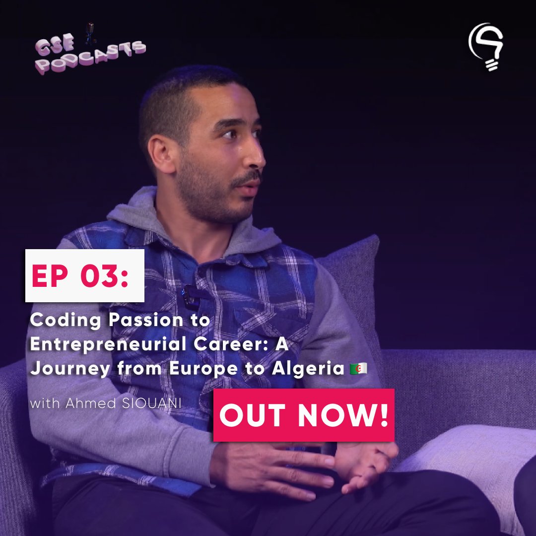 On Saturday‼️tune in for the latest episode of CSE Podcast !!🎙🎧

This week, Ahmed Siouani, founder of Yucca Labs Algeria, shares his journey that started from his passion for programming👨‍💻.

Here you go🔥 ⬇️

Youtube : youtu.be/zZ2Un22tZI0?si…

#CSE #CSEPODCASTS #new #episode