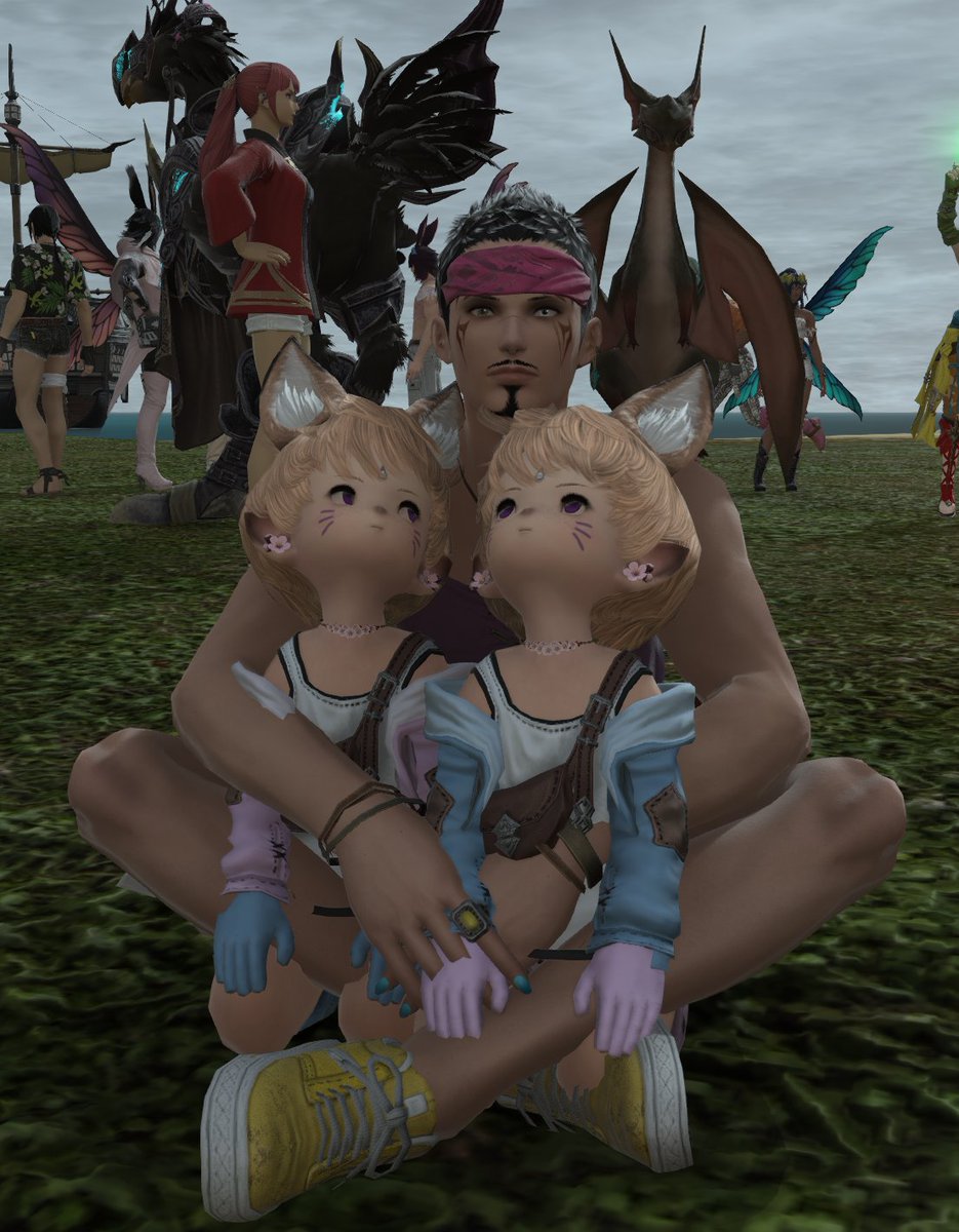 With the twins at #wwprideap and, no, I don't mean Sam's chest.