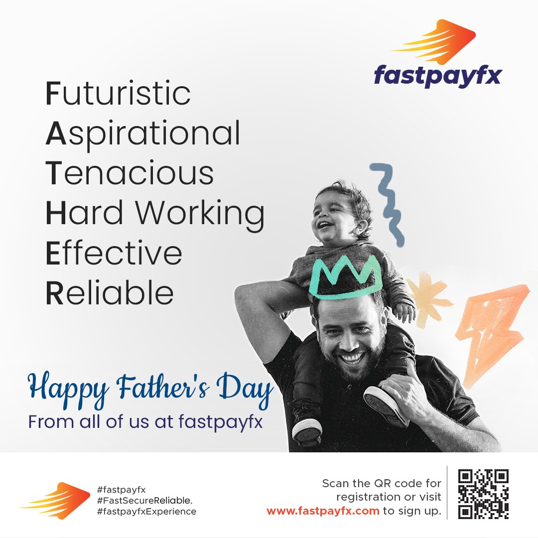 fastpayfx's tweet image. Happy Father's Day from all of us at fastpayfx! 🎉

Celebrating all the Futuristic, Aspirational, Tenacious, Hard Working, Effective, and Reliable fathers out there. Thank you for everything you do!

#FathersDay #fastpayfx #FastSecureReliable #fastpayfxExperience