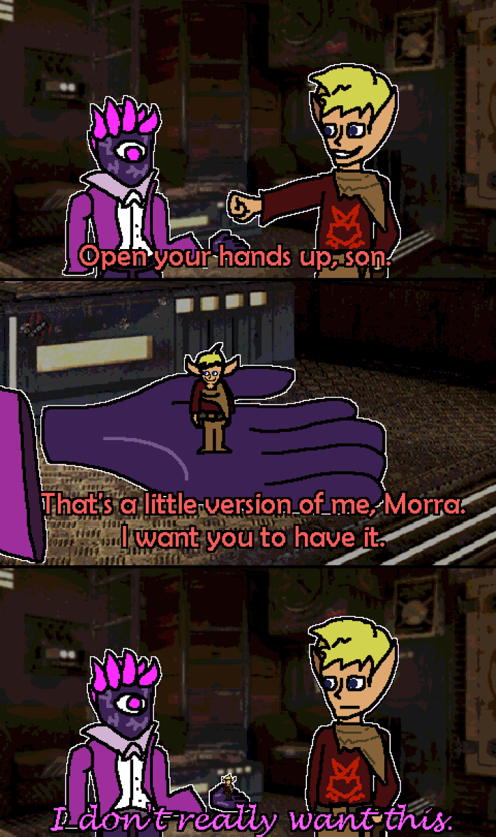 RPretribution's tweet image. Redrew a #SmilingFriends Allen scene with our old TTRPG characters. #FinalFrontier