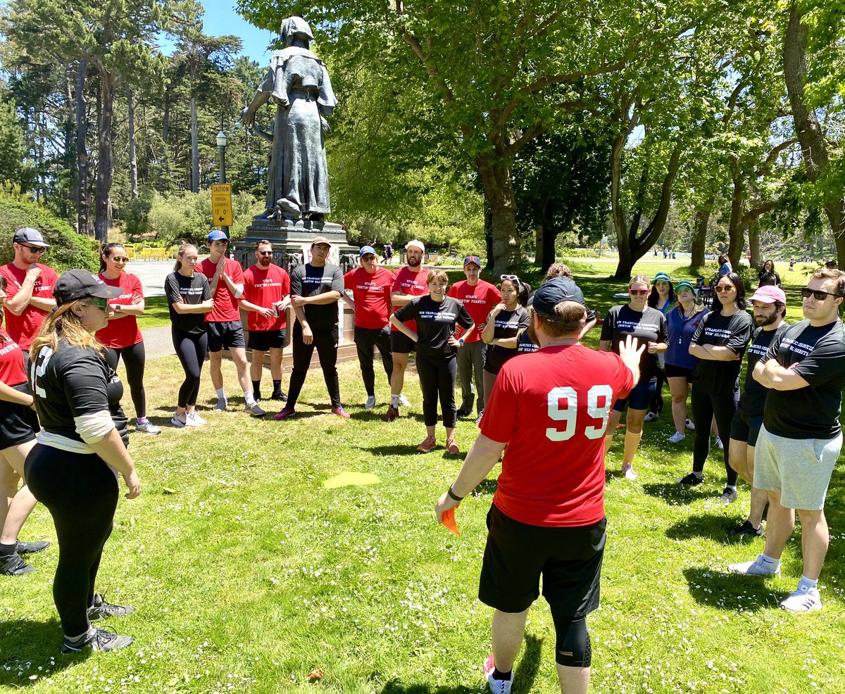 peterhartlaub's tweet photo. Incredible kickball game today!

The @sfchronicle Fightin’ Wild Parrots #FearTheFlock were fierce!

Congratulations to the @SFGate Fightin’ Fernets on their win.

We’re rival newsrooms but compatriots under Hearst. Good to play &amp; eat &amp; do Fernet shots &amp; have fun together.

🦜🥃💯 https://t.co/C4USrkQU64