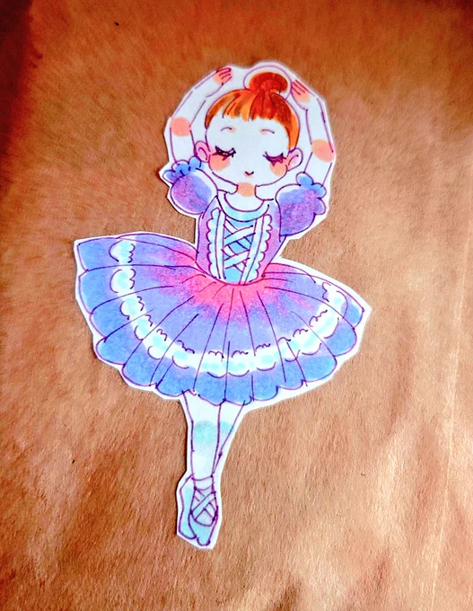 姪っ子がバレエの発表会とのことで差し入れのための絵を描いた