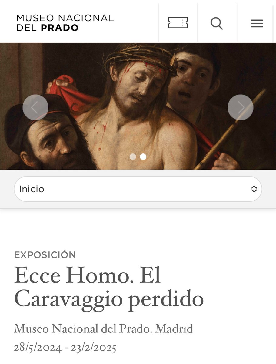 Impossible d’être à Madrid sans passer voir le “nouveau” #Caravage au Prado. 
Bon, un peu décevant cet Ecce Homo, mais il y a toujours le magnifique David et Goliath de la collection