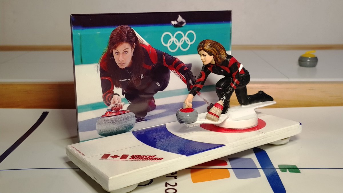 PartyPucks's tweet photo. This was my latest commission. My newest #curling action figure. Silver Medalist @CBernardCurler at the 2010 Vancouver Winter Olympics. What are your memories of that nail-biting final?🥌 https://t.co/wRaElSxGBs