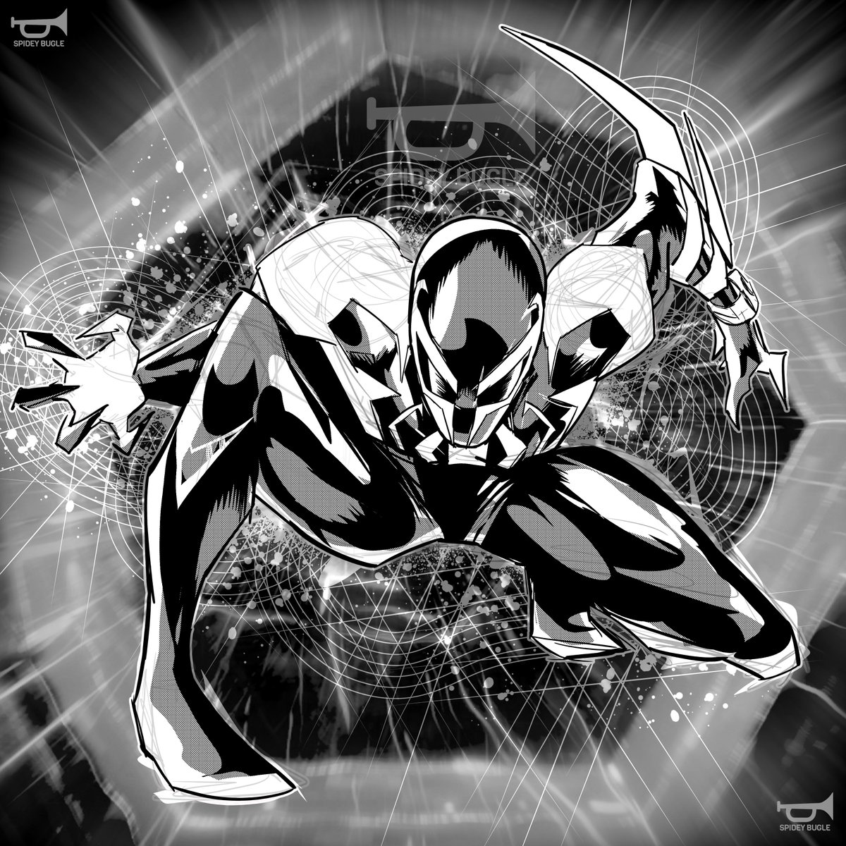 TheSpideyBugle's tweet image. Some 2099 art!🕷️🕸️