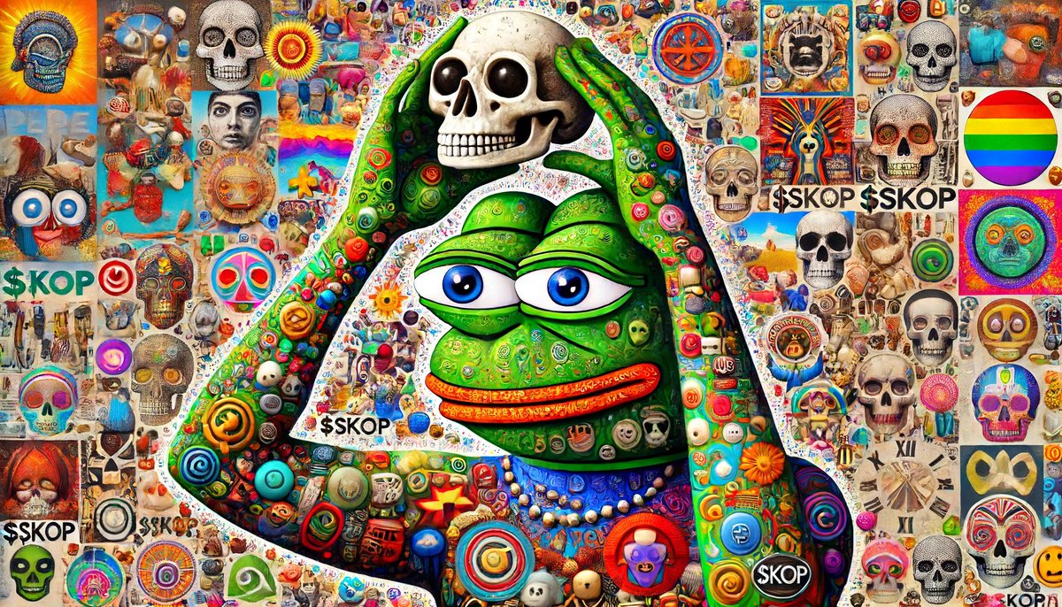 tim_blume's tweet photo. Celebrating the creativity and community spirit behind this unique cult memecoin – #SKOP 🌟🐸💀 #MemeArt https://t.co/t3DEGNi2Zh