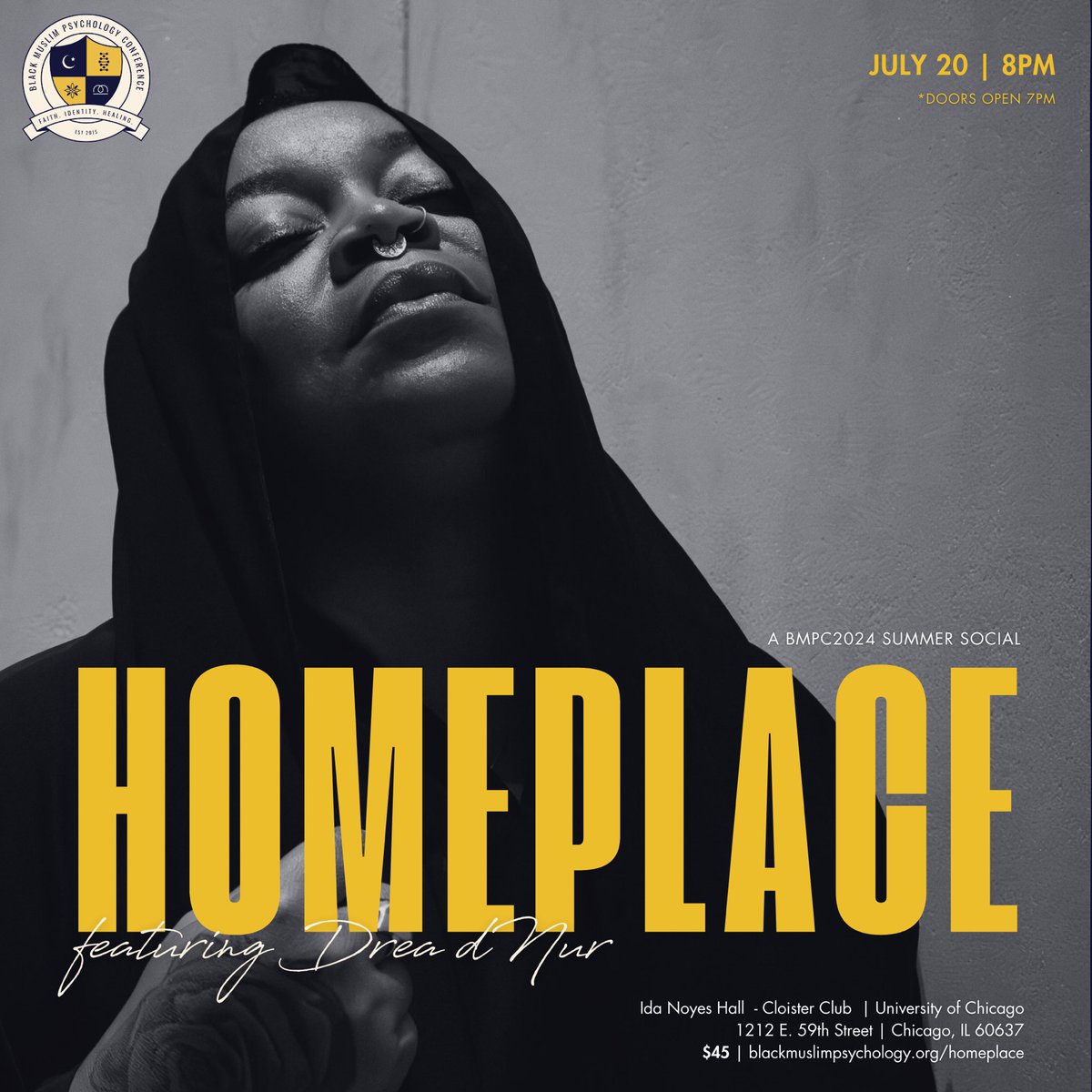 BlackMuslimPsyc's tweet photo. HOMEPLACE: #BMPC2024 Summer Social - this gathering is inspired by all the ways we seek to create homeplaces in our own lives - featuring Drea D'Nur, Tazeen &amp; LuFuki, poetry, reflection, great food &amp; even better company! 💫
July 20/7pmCT | https://t.co/rbZq0mOMGw https://t.co/NVRvRGEfHs