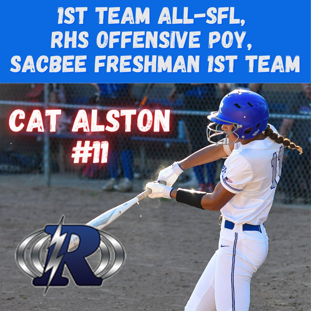 RocklinSoftball's tweet photo. 1st Team All-SFL, RHS Offensive Player of the Year, and Sac Bee Freshman 1st Team for Freshman Cat Alston!  @RocklinSports
@SacMaxPreps
@WCPSacramento
@SacBee_JoeD
@J_Georgeson26
@Pete24Dufour
@PremierPrepsNMP
@ThePlacerHerald
@A2J15 https://t.co/cYjZnlSSPu