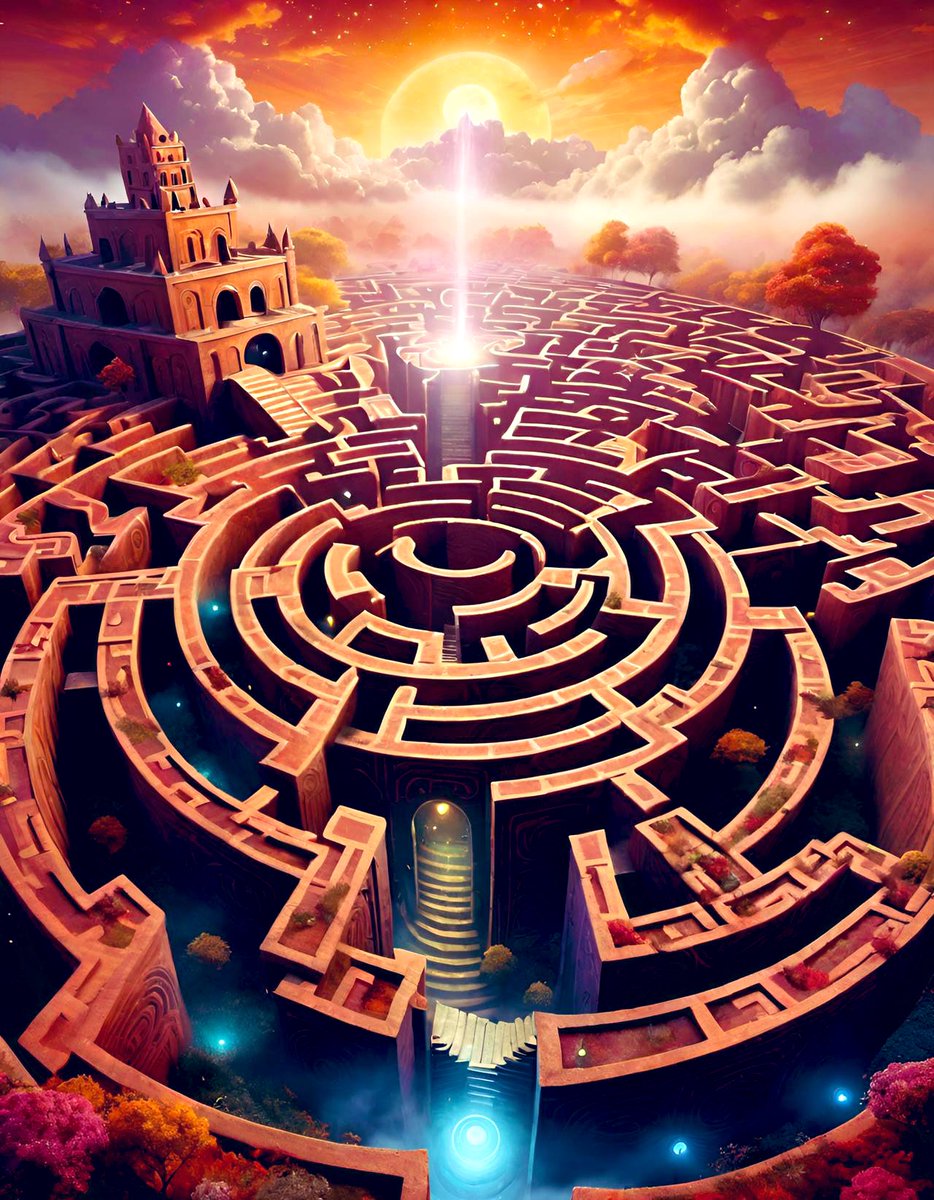 J_E_Gage's tweet photo. Lost in a maze, no exit found,
Twisting turns, no way around.
Endless paths, a haunting snare,
Till I woke, freed from despair.
AI words & art by Jade.E.Gage
#Ai #AIart #AIArtCommuity #AIArtwork #AIphoto #aicraz #Aipic #Maze #ArtificialIntelligence #ArtistOfTheYear #artistsupport #ComicArt #Poetry #PoemADay #BookX #ArtistsOfTwitter #GenerativeAI #fantasyart #Dream #ArtistOnX #comicbookart #DREAMS #PoemADay #poetrycommunity #poetrytwitter #poetrylovers #sciart #sciencefantasy #StorytellingArt