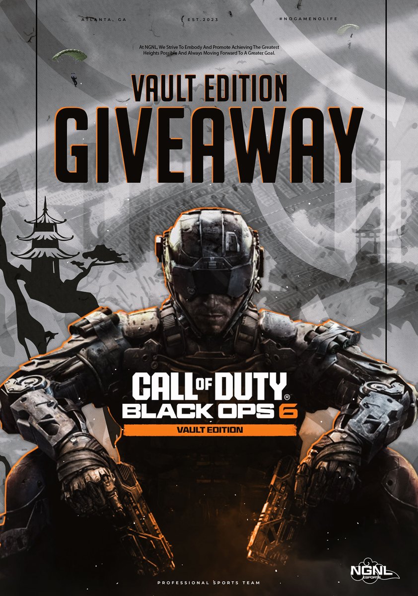 🚨 BLACK OPS 6 GIVEAWAY 🚨

✅ Like, RT, Follow for Entry
‼️ Tag 2 Friends for 2XP

🔥 Additional Entries
gleam.io/BV4US/bo6-vaul…

#NGNL | #NoGameNoLife | #GiveAway