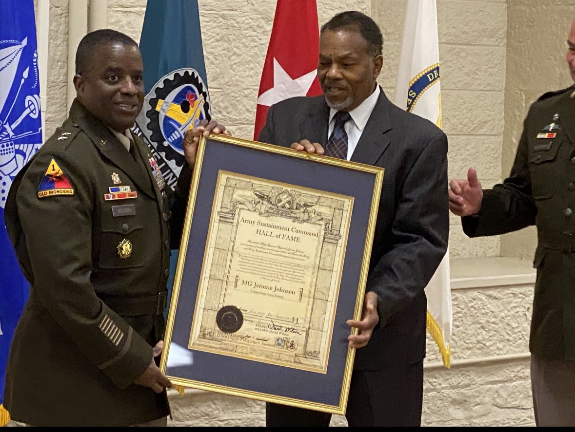ASC_CG's tweet photo. Yesterday, @asc_hq held it’s inaugural Hall of Fame Induction ceremony to recognize the extraordinary service and impactful leadership of MG(Ret) Jerome Johnson, the first Commanding General of ASC and Mr. D. Scott Walker, the first Deputy to the Commanding Officer for ASC. https://t.co/MMIMzHejZK