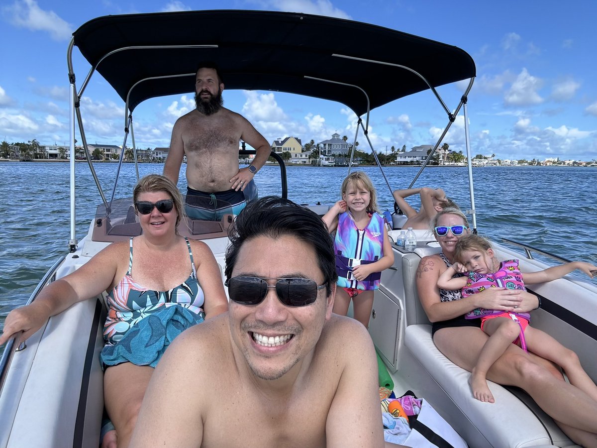 JimYoung's tweet photo. Spent the morning on the water on this Father’s Day weekend with Julie, Steven, Jessica and the grandkids.  

Happy Father’s Day to all dads tomorrow! https://t.co/GJPoQQTgWD
