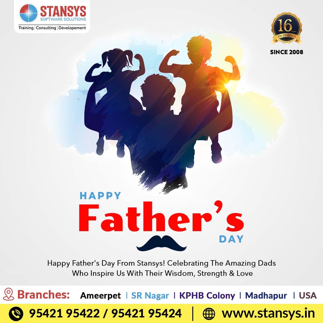 Stansys_SAS's tweet image. Stansys wishes a happy Father's Day to all the inspiring fathers who inspire us with their wisdom, strength, and love.
Join Us Now: 95421 95422 / 95421 95424.
Visit:stansys.in
#happyfathersday #celebratedads #stansyssoftwaresolutions #stansys #srnagar #hyderabad