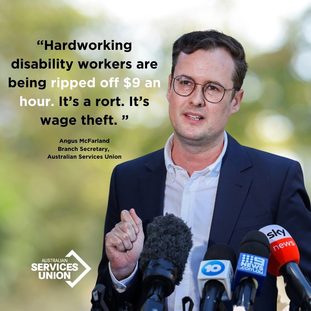 "Hardworking disability workers are being ripped off $9 an hour. It's a rort. It's wage theft." Angus McFarland, Branch Secretary.

Read more about our landmark case in the Fair Work Commission to stop wage theft in the NDIS.

#auspol #ausunions #ndis 

dailytelegraph.com.au/news/nsw/provi…