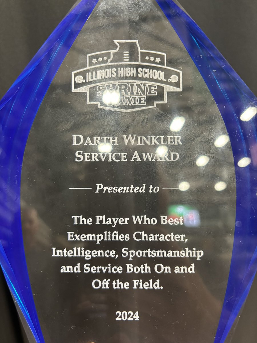 coachplanz's tweet photo. I couldn’t have been more proud to get to coach @TSchuetz71 one more time this week at the 50th @ilshrinegame 
He was also awarded the Darth Winkler Award for outstanding teammate! I can’t wait to see him play at the next level and the man he becomes! https://t.co/yleM3IFVmV