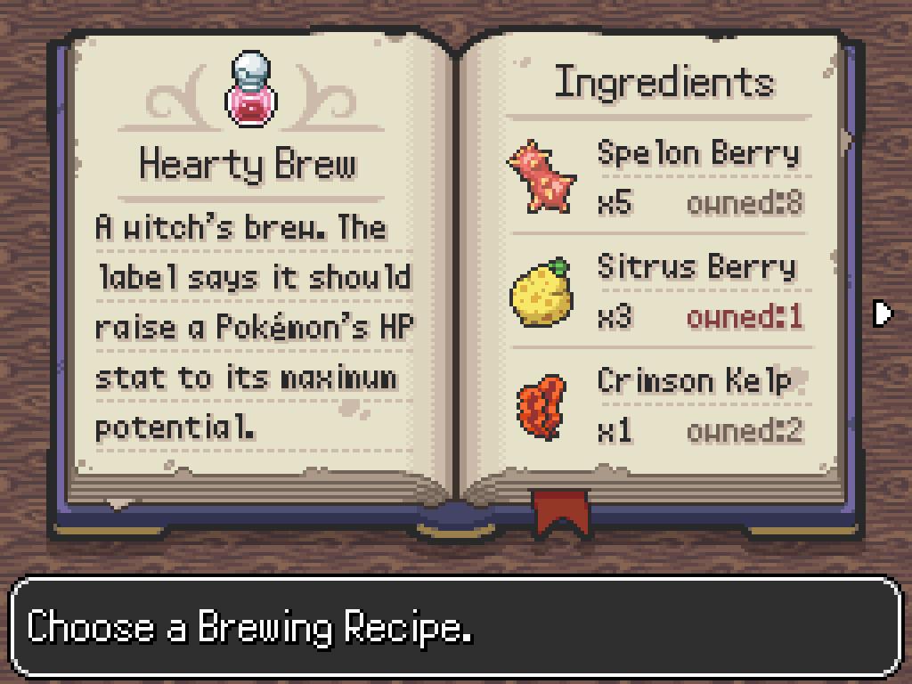 PKMNStarfall's tweet photo. Stirring up some brews in our cauldron!🧙‍♀️✨
Collect ingredients and follow the recipe to craft useful and strong concoctions!
Unless they're too strong for you🤔

#PKMNStarfall #Pokemon #GameDev #wip #ScreenshotSaturday https://t.co/appBAAHy1m