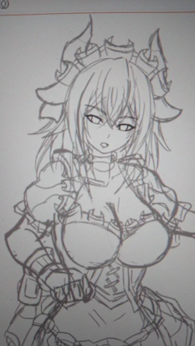 ここ最近、絵を描いていなかった性的欲求から、胸囲のバスト108cmを描いています久しぶりにしっかり描いているのですが、自分的には満足しています#イラスト #wip 