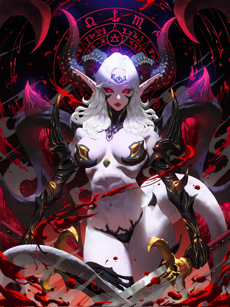 SekaiGlory's tweet image. A voice echoed through the fog. 

"Who dares enter my realm," the Demon Queen spoke as she stepped out of the shadows.

“Only one can attain eternal glory, all others will burn.” 

They drew their weapons as the Crimson Sea blazed around them. 

A battle is imminent.