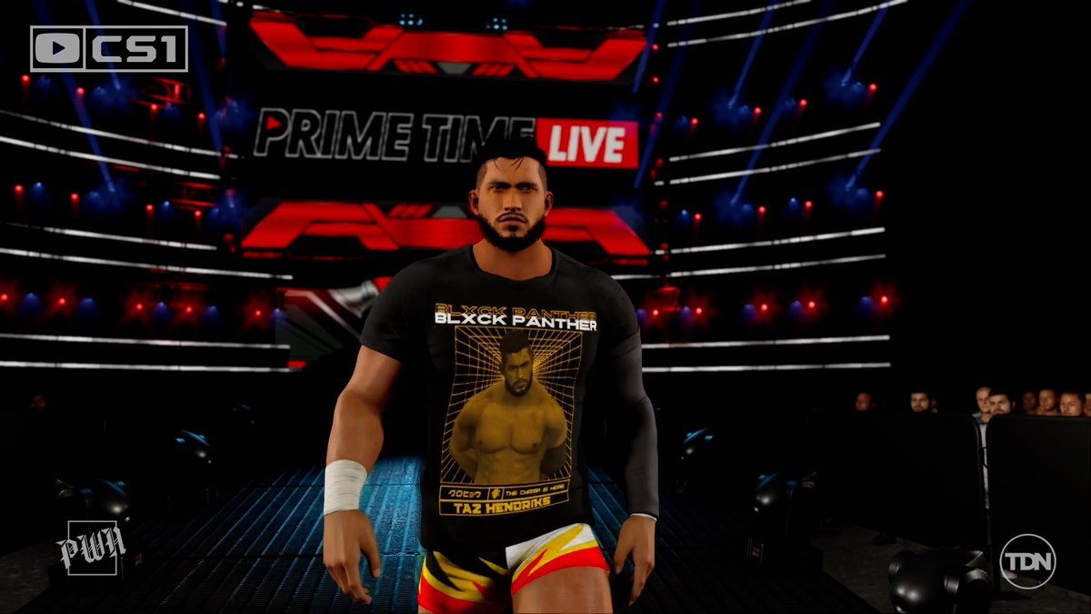 PWN_CAW's tweet photo. @MODRAVINKHUDSON arrived to Prime Time: Live with a purpose....to take out @ThePANTHERCAW The brawl got so violent that members of the PWN themselves had to break it up!
#PRIMETIMELIVE https://t.co/NjRgAWO0dM