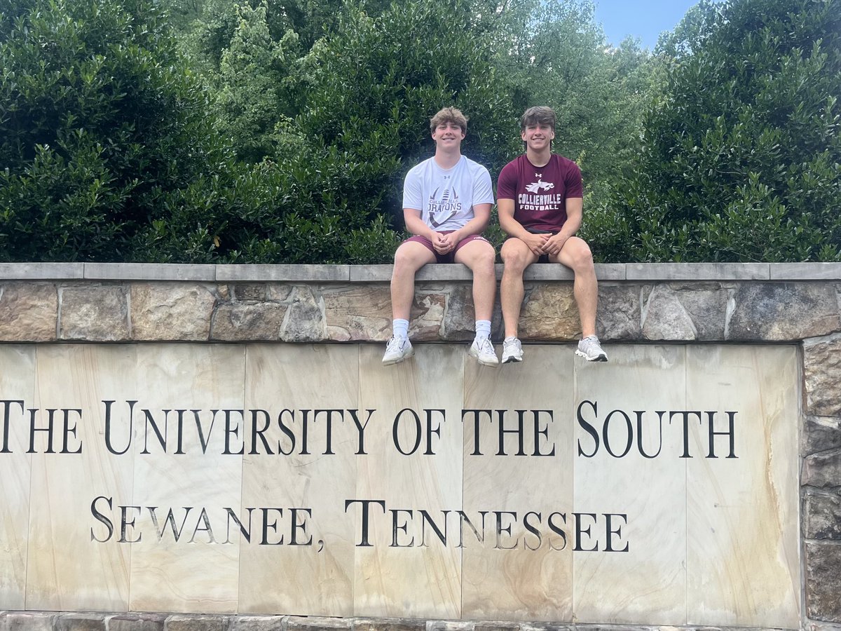 Had a great time this weekend seeing some colleges. Thank you to <a href="/MT_FB/">Middle Tennessee Football</a> and <a href="/GoMocsFB/">Chattanooga Football</a> for the camps, and thank you to <a href="/SewaneeTigers/">Sewanee Athletics</a> for the visit. 

<a href="/CoachJ_Miller97/">Julian Miller </a> <a href="/Coach_Blah/">Benjamin Blahauvietz</a> <a href="/CoachJoeRocconi/">Coach Joe Rocconi</a> <a href="/NickMarchy/">Nick Marchy</a>