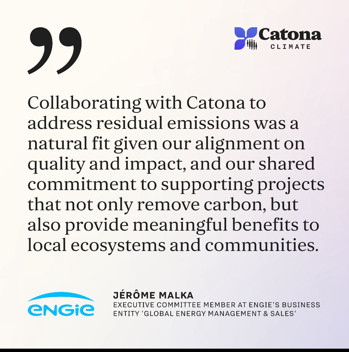 Alpha Edison (@alphaedisonla) on Twitter photo Congrats to <a href="/CatonaClimate/">Catona Climate</a> for their breakthrough partnership with ENGIE! Last week, they announced a deal to pre-order 5M tons of nature-based carbon removals between 2030-2039. This initiative will significantly contribute to Engie's goal of Net Zero emissions by 2045. Congrats to <a href="/CatonaClimate/">Catona Climate</a> for their breakthrough partnership with ENGIE! Last week, they announced a deal to pre-order 5M tons of nature-based carbon removals between 2030-2039. This initiative will significantly contribute to Engie's goal of Net Zero emissions by 2045.