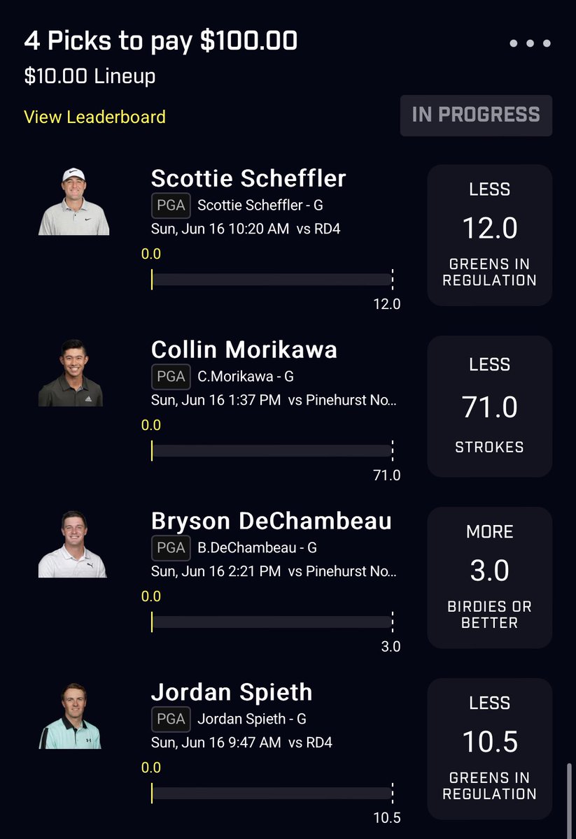 US Open Final Round PP: 
2 piece POD
4 piece sprinkle