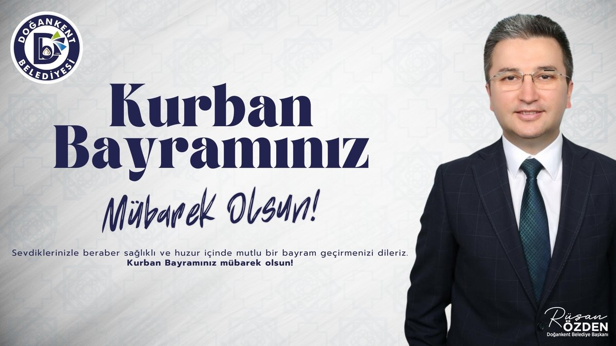 Sevdiklerinizle beraber sağlıklı ve huzur içinde mutlu bir bayram geçirmenizi dileriz.
Kurban Bayramınız mübarek olsun!
<a href="/rusan_ozden/">Rüşan Özden</a>
Doğankent Belediye Başkanı