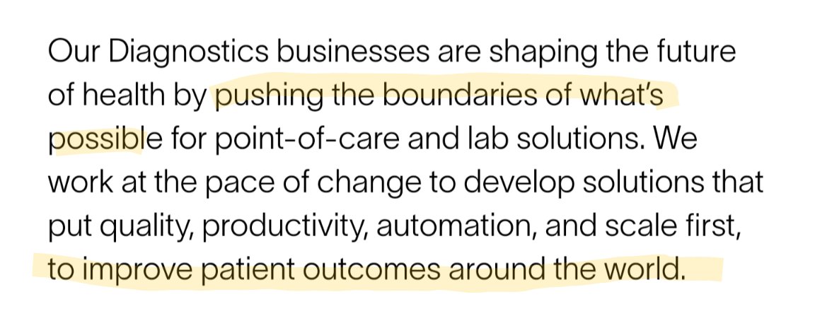 Acorn_woman's tweet photo. I find @DanaherCorp's website odd because how can you improve patient outcomes when they cant afford your diagnostic testing? Also defining "quality" and "productivity" as prioritizing profits over lives is crazy. It's #TimeFor5 dollar testing, It's time to put #PeopleOverProfits https://t.co/uJZTiiNItX
