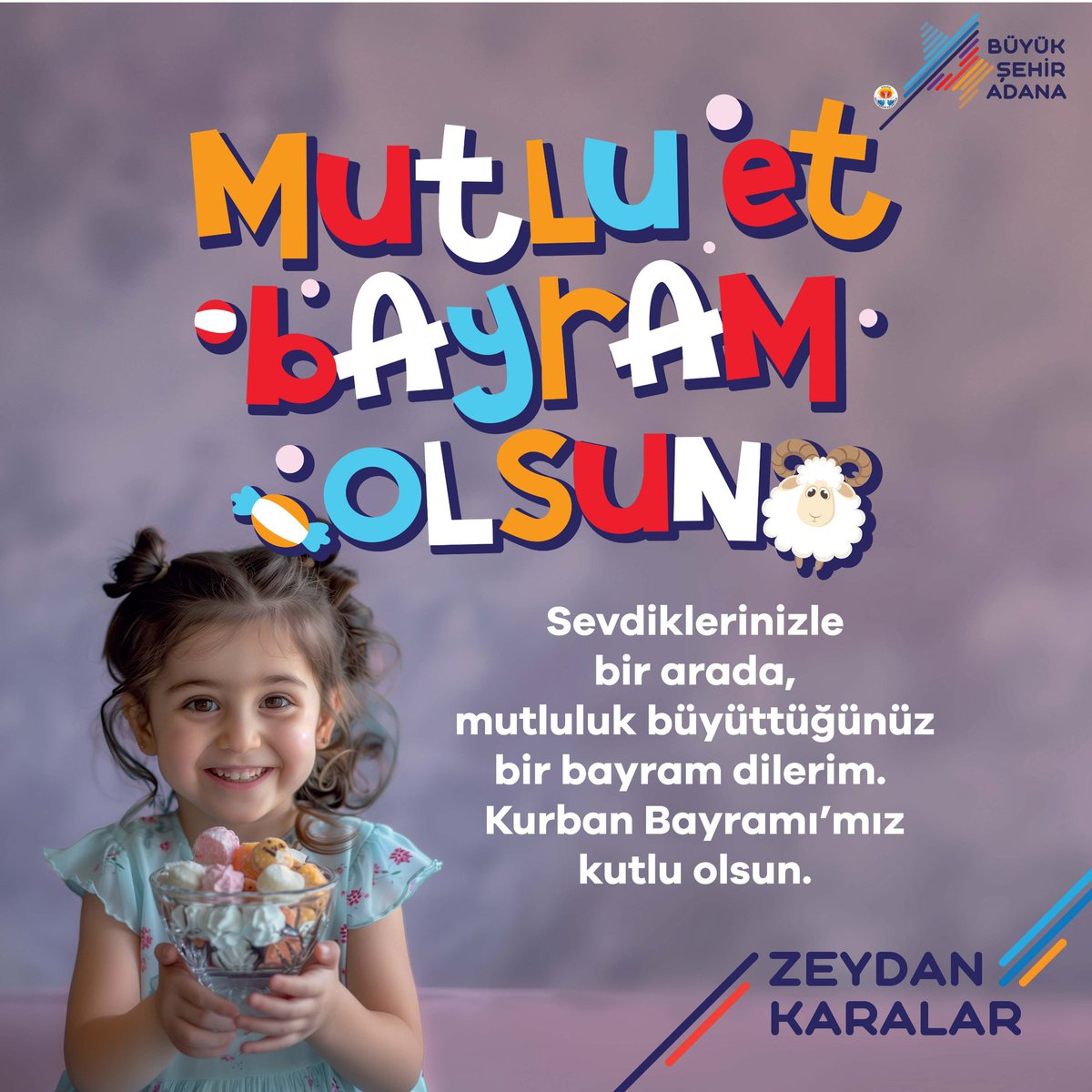 Mutlu Et, Bayram Olsun.

Sevdiklerinizle bir arada, mutluluk büyüttüğünüz bir bayram dilerim. Kurban Bayramı’mız kutlu olsun.