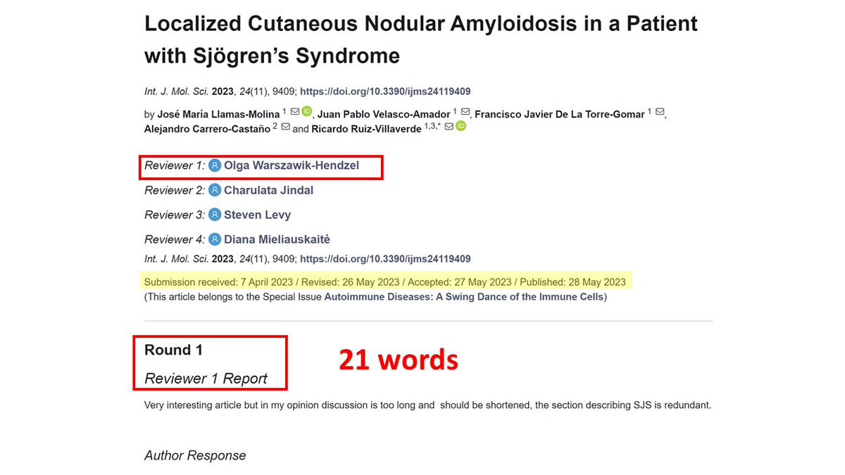 maoviedogarcia's tweet photo. #ExpressionOfConcern @MDPIOpenAccess @IJMS_MDPI
Round 1
Rev. 1 O. Warszawik-Hendzel
Rev. 2 Charulata Jindal
Rev. 3 S. Levy
Rev. 4 D. Mieliauskaitė
All 4 Reviewers #ReviewLikeATweet
Details in @PubPeer
https://t.co/Al7Lhk1t2Y
Should an #ExpressionOfConcern be released? https://t.co/2NPTzUWoQe