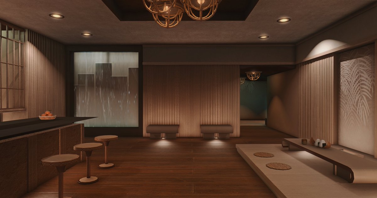 Remffxiv's tweet photo. [L] Sooth 🫒

A high-rise traditional Japanese Onsen, with modern elements.

#FF14 #FF14ハウジング #hgxiv #HousingEden https://t.co/rQ83w4HXFH